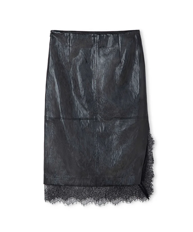 Ipekyol  Lace-Trim Faux-Leather Skirt for Women | Best Price UAE