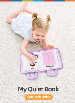 Y&D Montessori Activity Quiet Book - Travel Toy Cloth for Toddlers 10 Topics, Activities Early Learning How to Basic Life Skills Toddlers, Interactive Busy Boys and Girls (Purple)  - Image 3