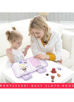 Y&D Montessori Activity Quiet Book - Travel Toy Cloth for Toddlers 10 Topics, Activities Early Learning How to Basic Life Skills Toddlers, Interactive Busy Boys and Girls (Purple)  - Image 4