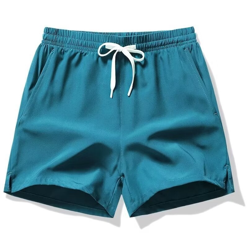 Summer Shorts Thin Running Casual Three-point Pants for Men and Women Home Breathable Loose Sports Quick-drying Solid Color Silk Ice Pants Shorts black  - Image 3