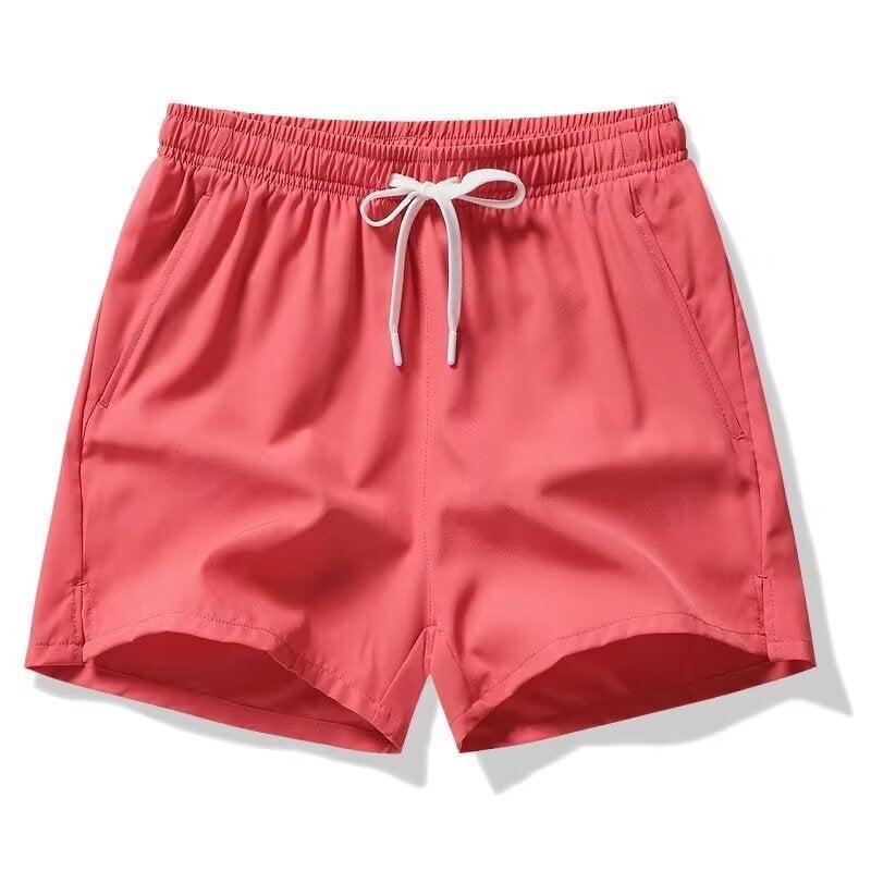Summer Shorts Thin Running Casual Three-point Pants for Men and Women Home Breathable Loose Sports Quick-drying Solid Color Silk Ice Pants Shorts black  - Image 4
