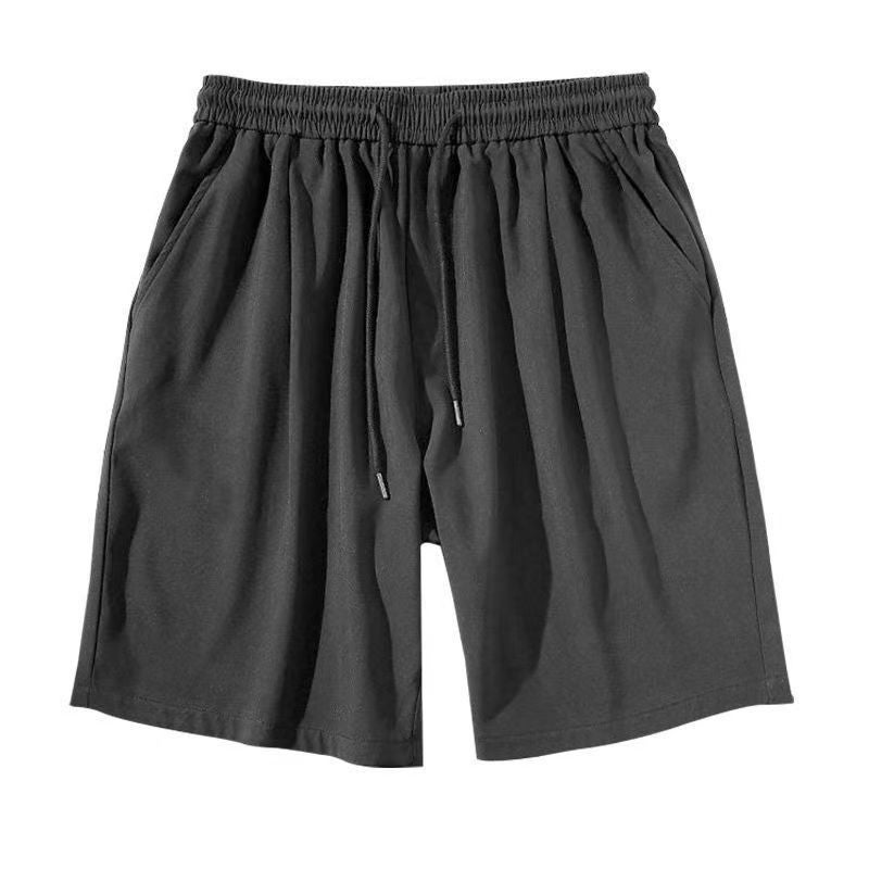 Summer Shorts Thin Running Casual Three-point Pants for Men and Women Home Breathable Loose Sports Quick-drying Solid Color Silk Ice Pants Shorts black  - Image 1