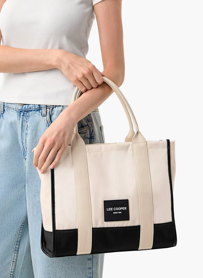 Lee Cooper Colourblock Tote Bag with Zip Closure