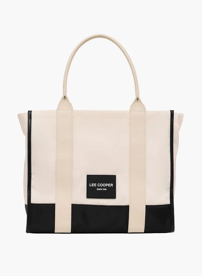 Lee Cooper Colourblock Tote Bag with Zip Closure
