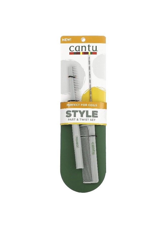 Cantu Cantu, Style, Part & Twist Set, 2 Combs  - Image 2