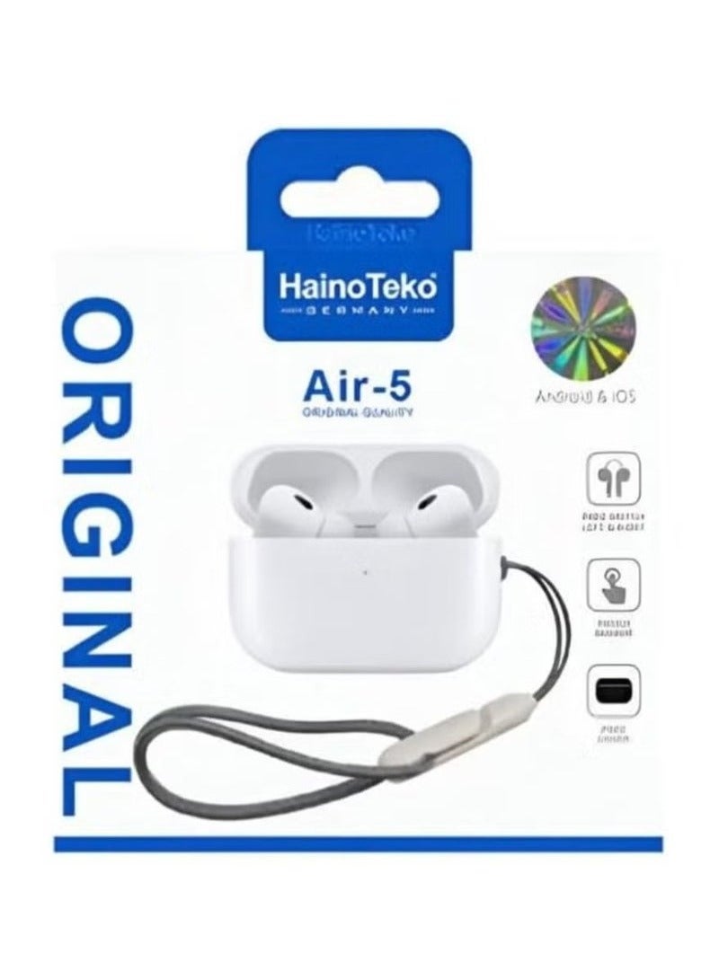 Haino Teko Air 5 Wireless In-Ear Bluetooth Earbuds | Premium Sound Quality, Comfortable Fit, Long Battery Life, Hands-Free Mic | Compatible with iPhones & Androids | Ideal for Music, Calls, and Sports - Image 4