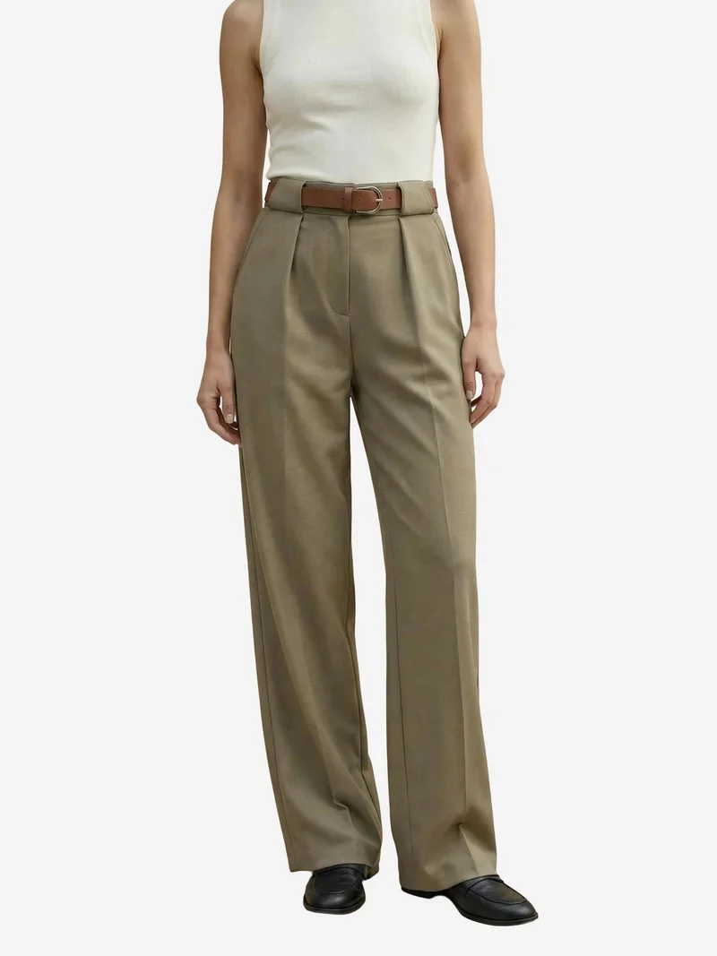 MY FASHION MY FASHION High Waist Pleated Wide Leg Trousers