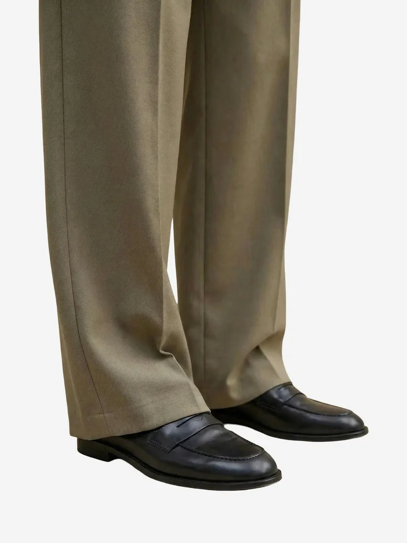 My Fashion Khaki Green MY FASHION High Waist Pleated Wide Leg Trousers for Women | Best Price UAE