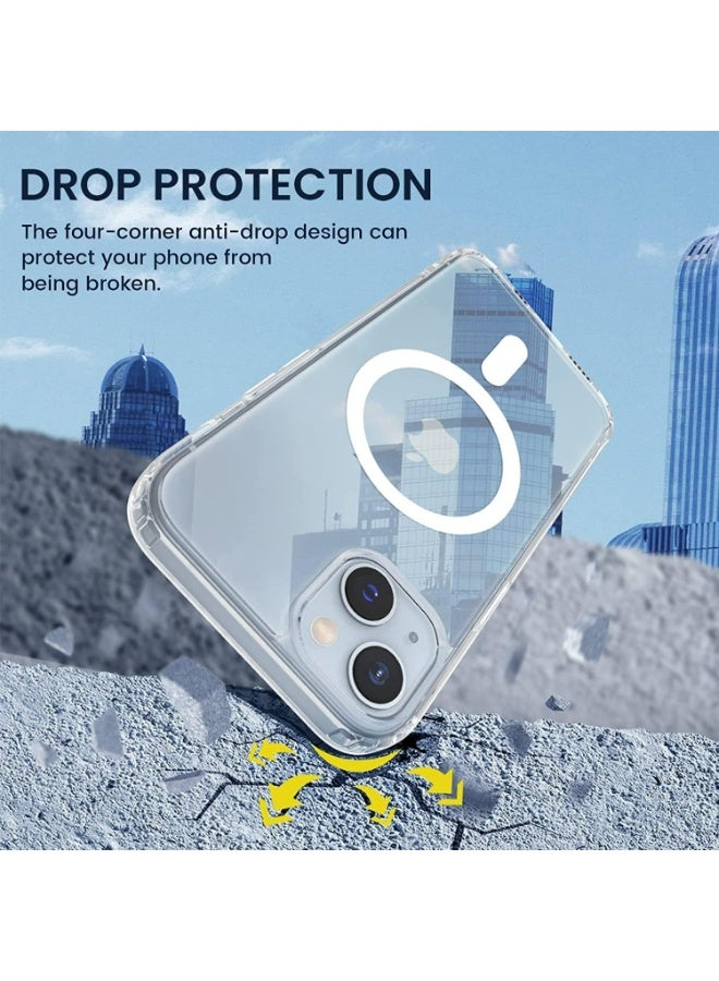 UMIXPRO Clear Magnetic Case for iPhone 13, MagSafe Compatible, Hybrid Shockproof Silicone Frame, Hard Back - Image 4
