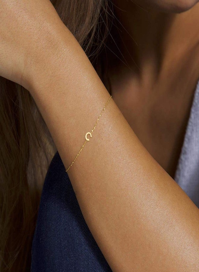M MOOHAM Gold Jewelry for Women - Gold Plated Layered Initial Bracelet for Women - Trendy, Dainty Initial S Letter Bracelets - Letter Bracelet - Gold Jewelry for Women Gifts - Image 2