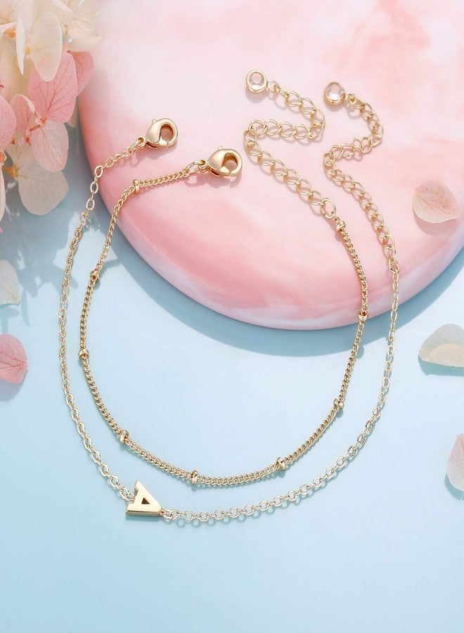 M MOOHAM Gold Jewelry for Women - Gold Plated Layered Initial Bracelet for Women - Trendy, Dainty Initial S Letter Bracelets - Letter Bracelet - Gold Jewelry for Women Gifts - Image 5