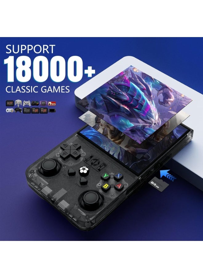 TIGER 2025 New Upgrade R36MAX Retro Handheld Game Console 64GB Built-in 18000+ Classic Games, Portable Linux Video Gaming Console with 4.0 Inch IPS Screen & 4000mAh Battery – Black - Image 2