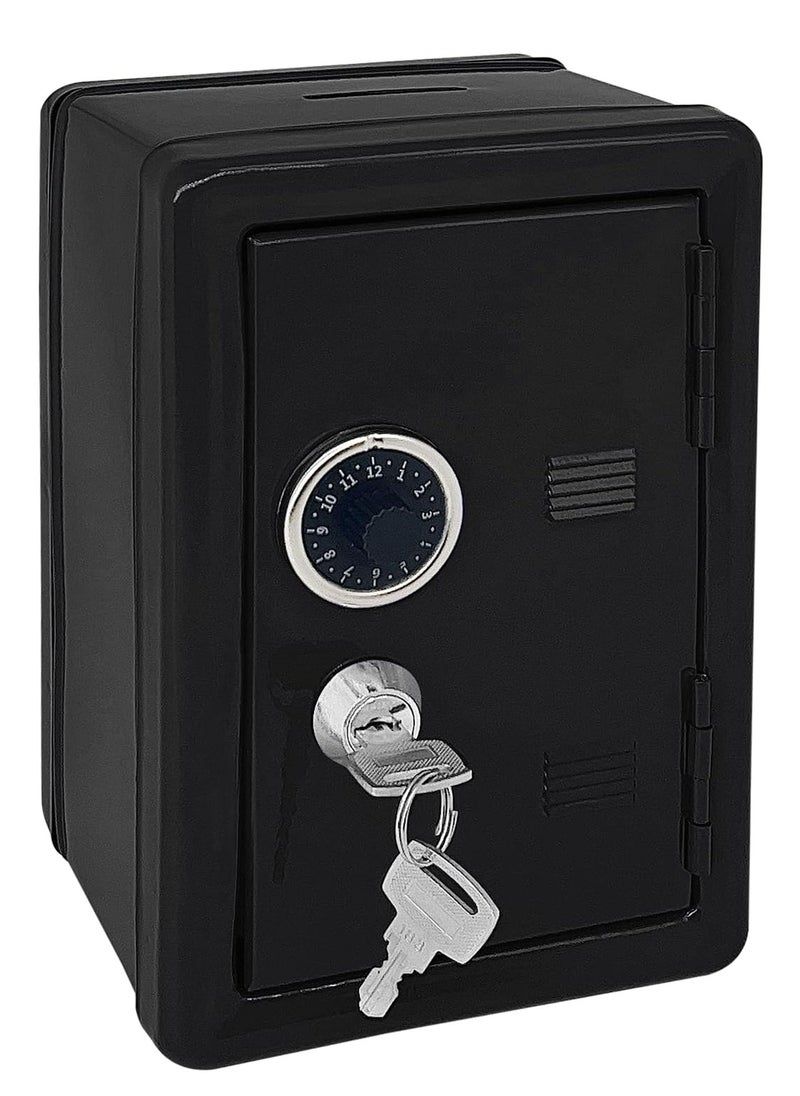 Generic Metal Coin Bank Money Bank with Single Digit Combination Lock and Key Money Saving Jar  - Image 1
