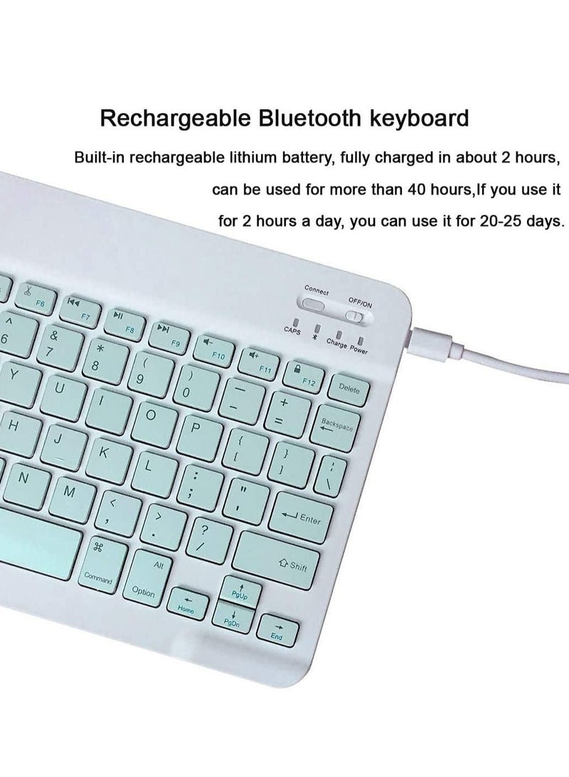 Rechargeable Bluetooth Keyboard and Mouse Combo Ultra-Slim Portable Compact Wireless Mouse Keyboard Set for Android Windows Tablet Cell Phone iPhone iPad Pro Air Mini, iPad OS/iOS 13 and above (Green) - Image 4