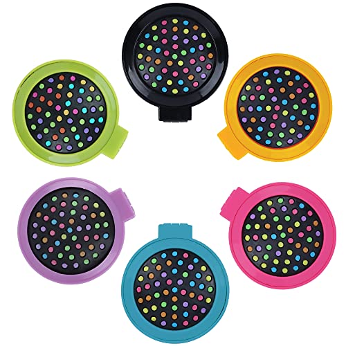Happy Trees 6 PCS Round Travel Hair Brush with Mirror Folding Pocket Hair Brush Mini Hair Comb with Makeup Mirror for Travel (Set of 6) (Dark Colours) - Image 2