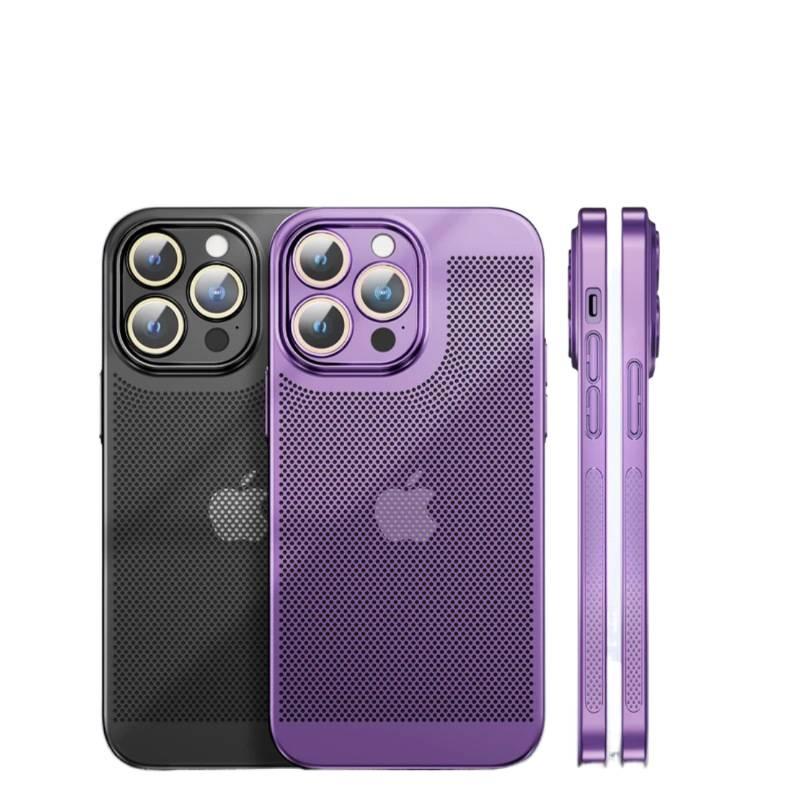 غطاء واقي | مقاوم للصدمات لـ iPhone 14 / 14 Plus / 14 Pro / 14 Pro Max | وردي | PC | طلاء كهربائي كامل | شبكة تبديد الحرارة - Image 4