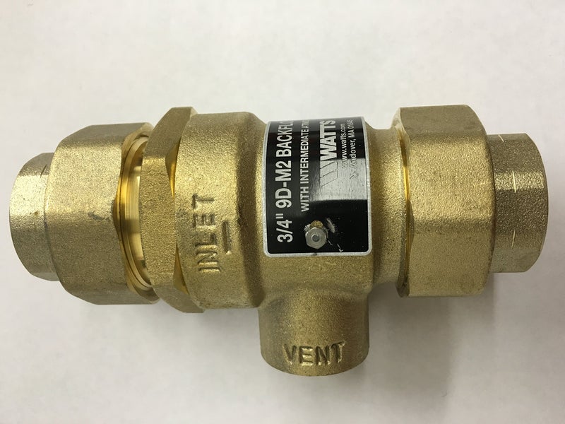 Watts 9D Series 3/4" Brass Dual Check Valve Backflow Preventer, Union Female NPT Inlet x Female NPT Outlet, Intermediate Atmospheric Vent, Compact Design, Vertical or Horizontal Install - Image 2