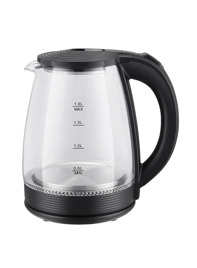 Glass Electric Kettle Electrical Tea Pot Hot Water Kettle Heat Glass Water Boiler Auto shut off 1.8L Fast Boiling Water Heater, Easy to Clean, LED Indicator, Perfect for Home Office - Image 1