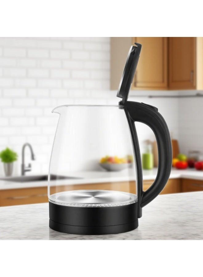 Glass Electric Kettle Electrical Tea Pot Hot Water Kettle Heat Glass Water Boiler Auto shut off 1.8L Fast Boiling Water Heater, Easy to Clean, LED Indicator, Perfect for Home Office - Image 3