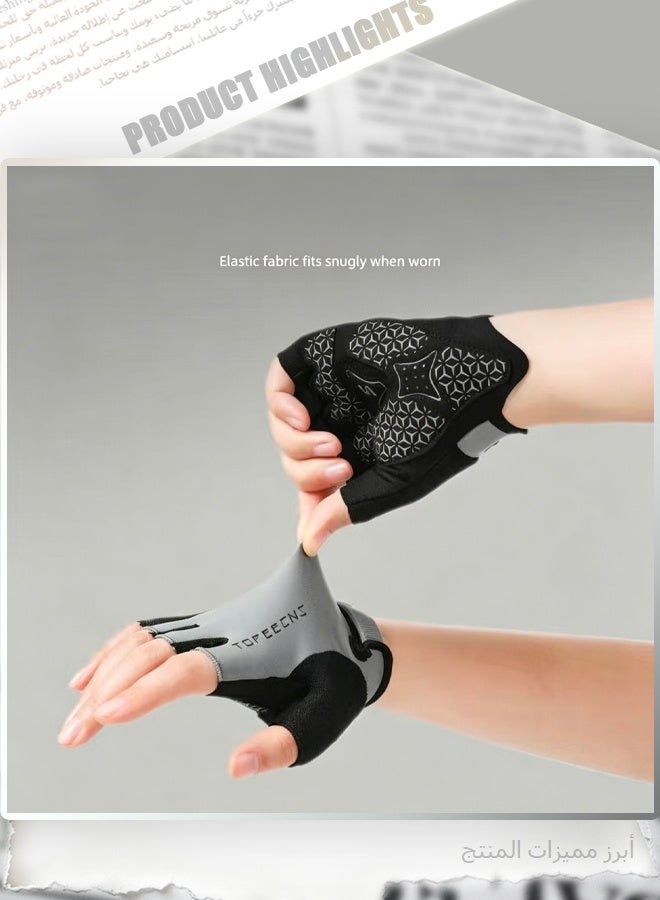 TPS Half Finger Gym Gloves for Women, Pink Workout Gloves with Padded Palm & Fastener, Breathable Non-Slip Fitness Gloves for Weightlifting, Cycling, and Sport Training - Image 5