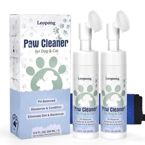 Leopong Dog Paw Cleaner,Dog Paw Wash Care for Dogs Large Medium Small XL Breed,2 Pack Waterless Foam with Silicone Scrubber, Dogs Cats Feet Paw Cleaner - Image 1