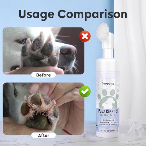 Leopong Dog Paw Cleaner,Dog Paw Wash Care for Dogs Large Medium Small XL Breed,2 Pack Waterless Foam with Silicone Scrubber, Dogs Cats Feet Paw Cleaner - Image 4