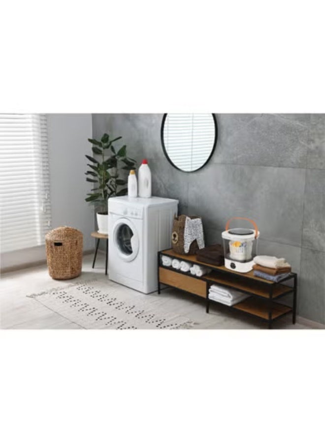 GREEN LION Portable & Foldable 12L Mini Washing Machine with 3 Working Modes & Anti-Bacterial Blue Light / 36W Power / Detachable Basket / Smart Drainage / Anti-Slip Base / Quiet Operation / Clear Tub Design - White - Image 3