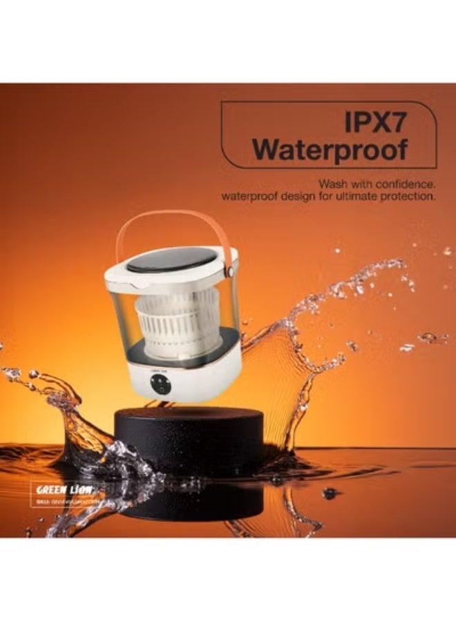 جرين ليون غسالة محمولة بسعة 12 لتر، آلة غسيل صغيرة مع تصريف ذكي، 3 أوضاع تنظيف، ضوء أزرق مضاد للبكتيريا، غسالة قابلة للطي للملابس الداخلية، الملابس الحساسة والغسيل الخفيف. - Image 4