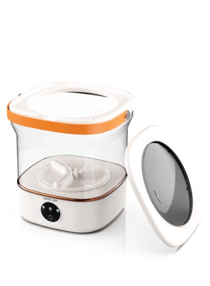 جرين ليون غسالة محمولة بسعة 12 لتر، آلة غسيل صغيرة مع تصريف ذكي، 3 أوضاع تنظيف، ضوء أزرق مضاد للبكتيريا، غسالة قابلة للطي للملابس الداخلية، الملابس الحساسة والغسيل الخفيف. - Image 1