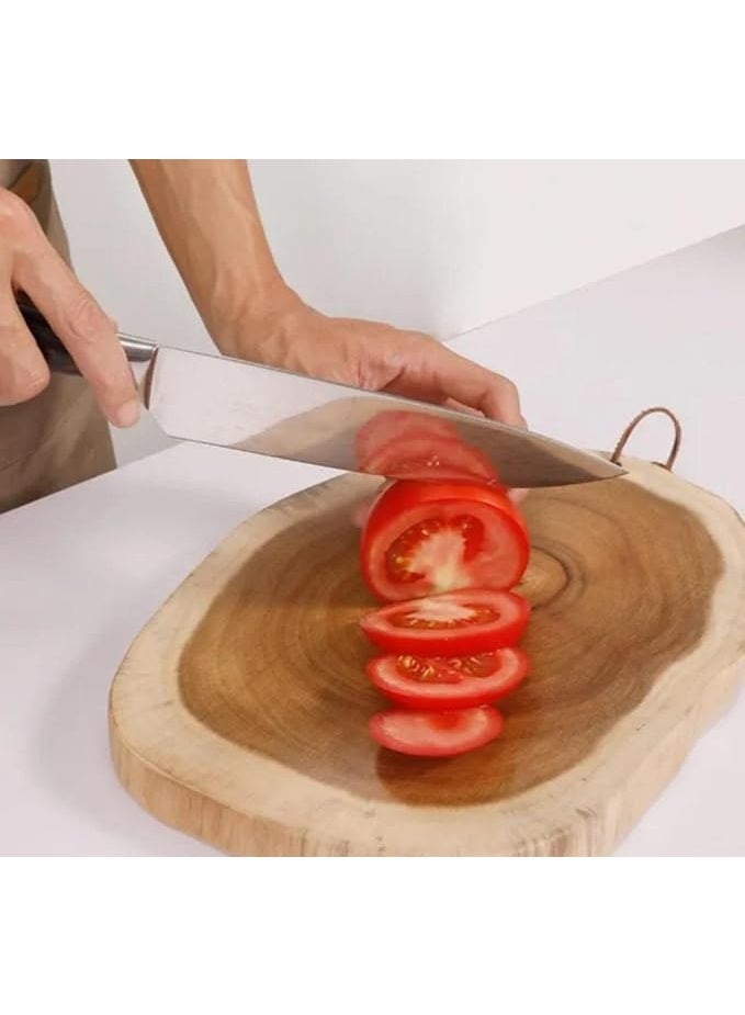 HyahWood Small Round Natural Bark Serving and Cutting Board  - Image 3