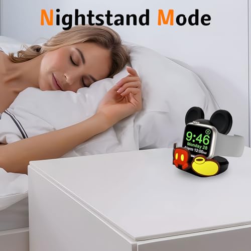 zougon for Apple Watch Cute Mouse Charger Stand, iWatch Silicone Desk Stand Holder, Charging Station Dock Holder Compatible with All Apple Watch Series Ultra/SE/8/7/6/5/4/3/2/1 (Not Include Charger) - Image 5