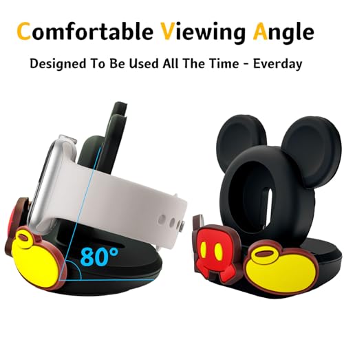zougon for Apple Watch Cute Mouse Charger Stand, iWatch Silicone Desk Stand Holder, Charging Station Dock Holder Compatible with All Apple Watch Series Ultra/SE/8/7/6/5/4/3/2/1 (Not Include Charger) - Image 4