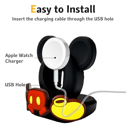 zougon for Apple Watch Cute Mouse Charger Stand, iWatch Silicone Desk Stand Holder, Charging Station Dock Holder Compatible with All Apple Watch Series Ultra/SE/8/7/6/5/4/3/2/1 (Not Include Charger) - Image 2