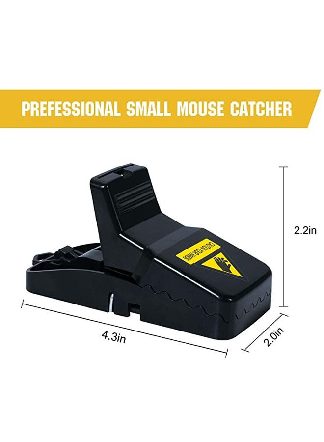 6 Pcs Indoor Mouse Traps Mouse clip, reusable portable Spring design Food Lures Mice Traps, Plastic Small Traps Mousetrap for Warehouse Garden Kitchen (Black)