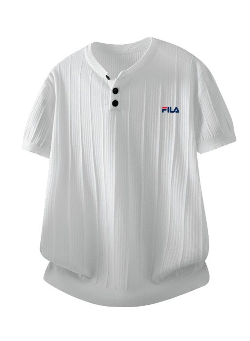 فيلا FILA Men's and women's knitted short-sleeved T-shirts - Image 2