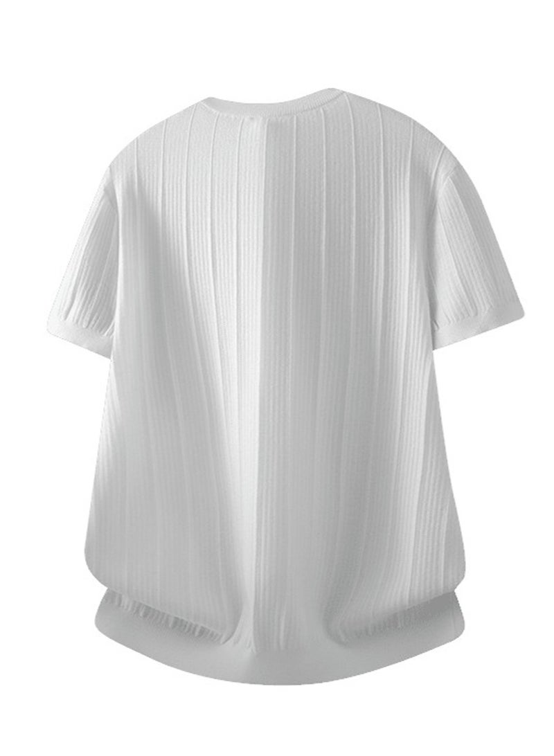 فيلا FILA Men's and women's knitted short-sleeved T-shirts - Image 4