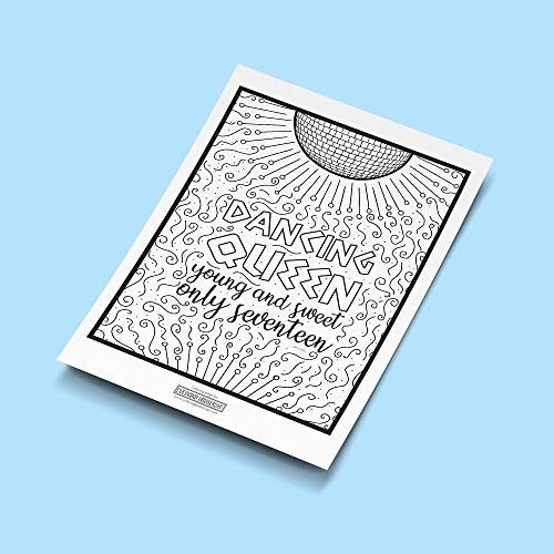 Coloring Broadway - MAMMA MIA inspired Coloring Pages (Set of 4) “Dancing Queen” Collection, Broadway Musical Merchandise, Printed on Matte Card Stock (8 1/2” x 11”), Ideal Gift for a Broadway Theater - Image 5