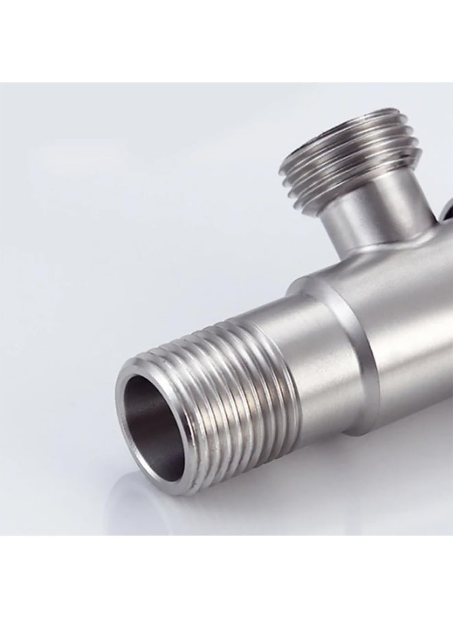 Rubik صمام زاوية، خيط G1/2، صمام تحكم في تدفق المياه من الفولاذ المقاوم للصدأ SUS304 لصنبور حوض المطبخ، مرحاض الحمام (2، فضي/أحمر) - Image 5