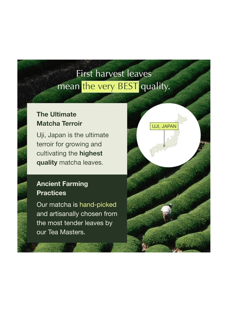 Enchan - Encha Ceremonial Grade Matcha Powder - First Harvest Organic Japanese Matcha Green Tea Powder, From Uji, Japan (60g/2.12oz) - Image 1