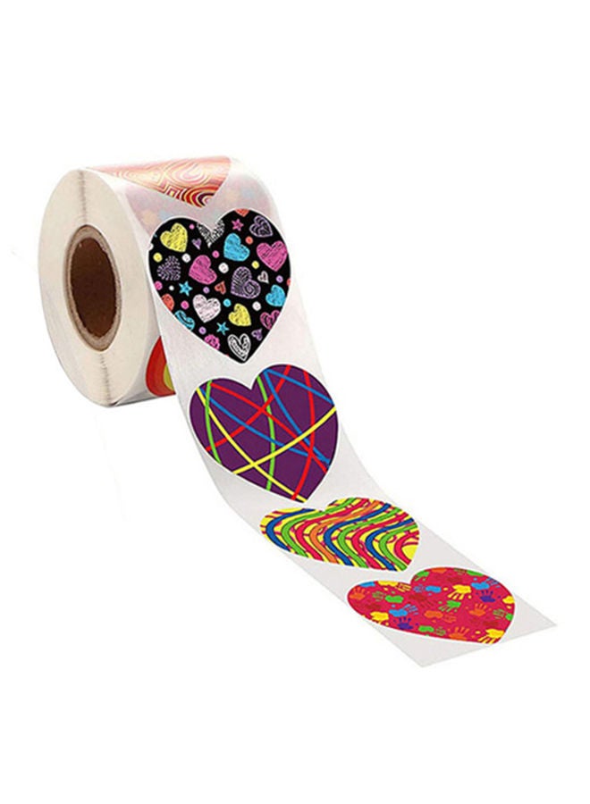 NIBEMINENT Heart Shape Sticker Roll Multicolour - Image 1