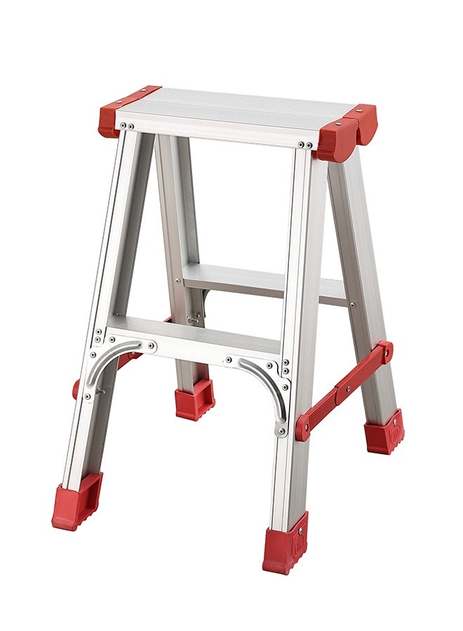 LAWAZIM 2 Step Aluminum Ladder - Portable Folding Step Stool with Wide Anti-Slip Pedals, Non-Slip Feet, and Space-Saving Design - Ideal for Home, Kitchen, Office, Garden, Warehouse, and Cleaning - Image 1