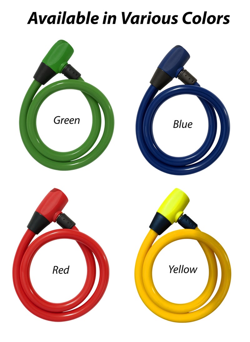 Toshionics Heavy Duty 80cm Bicycle Lock Cable Anti-Theft Security Bike Lock for Scooter, Cycle, Baby Stroller, E-Bike, Motorcycle, Gate & Outdoor Use Alloy Lock Buckle with HDPE Coated Steel Wire (T114631) - Image 4