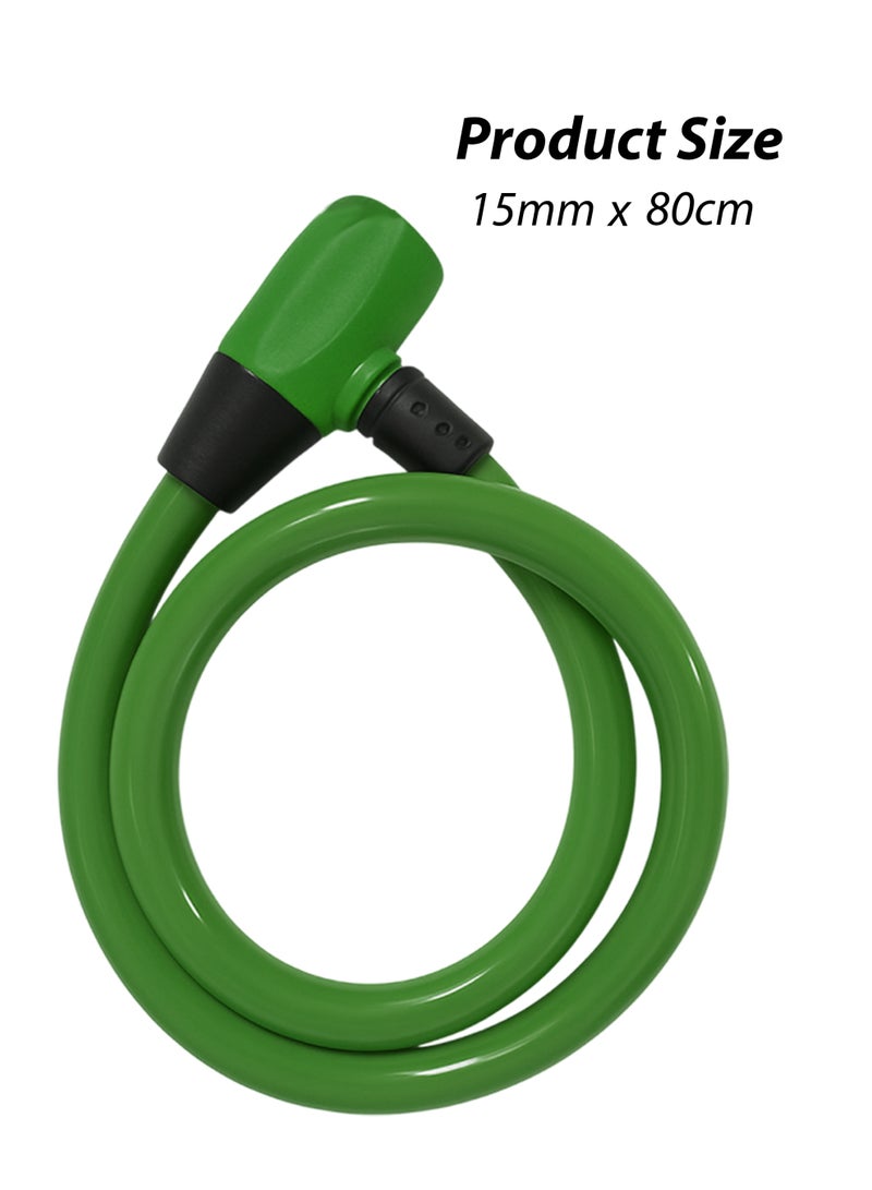 Toshionics Heavy Duty 80cm Bicycle Lock Cable Anti-Theft Security Bike Lock for Scooter, Cycle, Baby Stroller, E-Bike, Motorcycle, Gate & Outdoor Use Alloy Lock Buckle with HDPE Coated Steel Wire (T114631) - Image 5