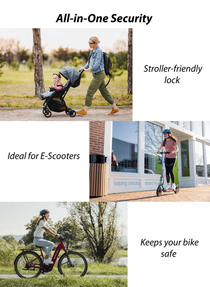 Toshionics Heavy Duty 80cm Bicycle Lock Cable Anti-Theft Security Bike Lock for Scooter, Cycle, Baby Stroller, E-Bike, Motorcycle, Gate & Outdoor Use Alloy Lock Buckle with HDPE Coated Steel Wire (T114631) - Image 2