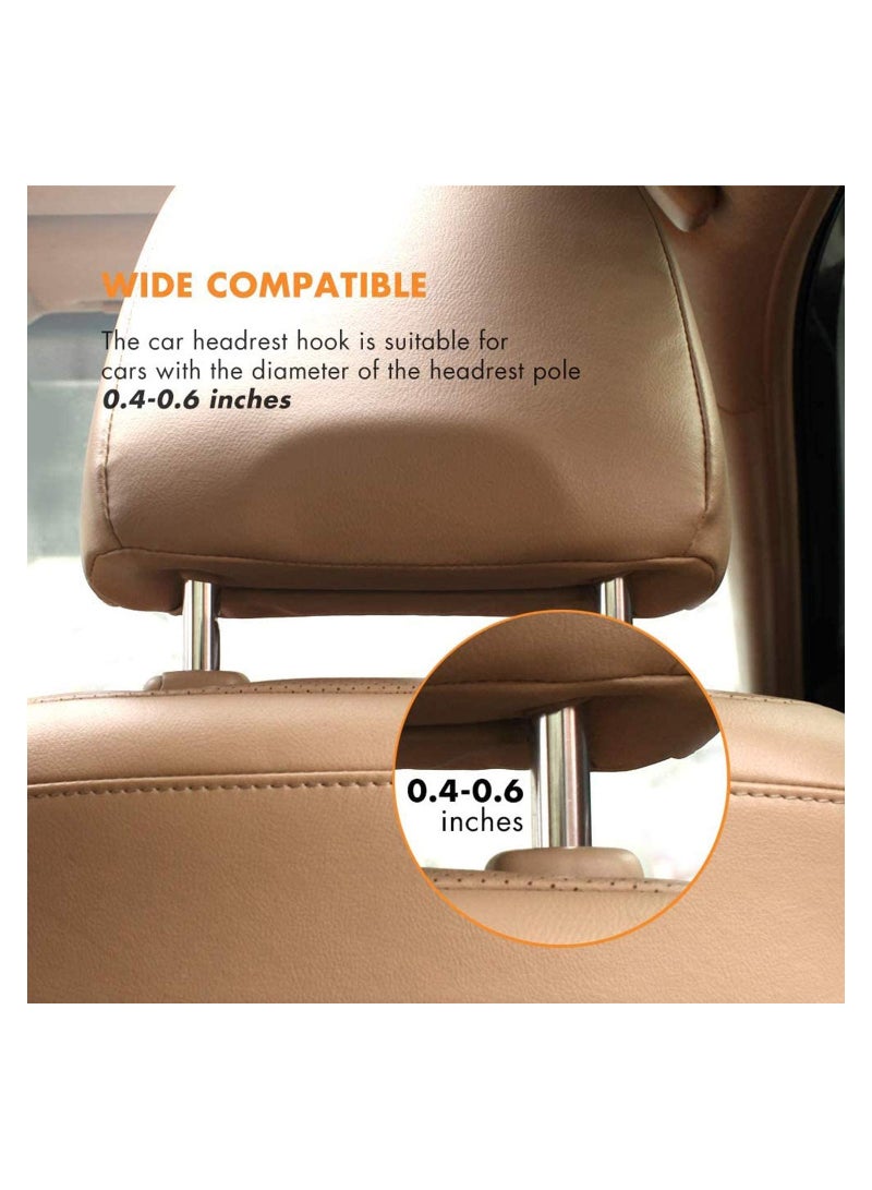 SYOSI Car Storage Hooks，Headrest Hooks 4Pack Car Seat Hanger Hook  Organizer Plastic Storage Holder for Groceries Bag Handbag Purse (Black) - Image 5