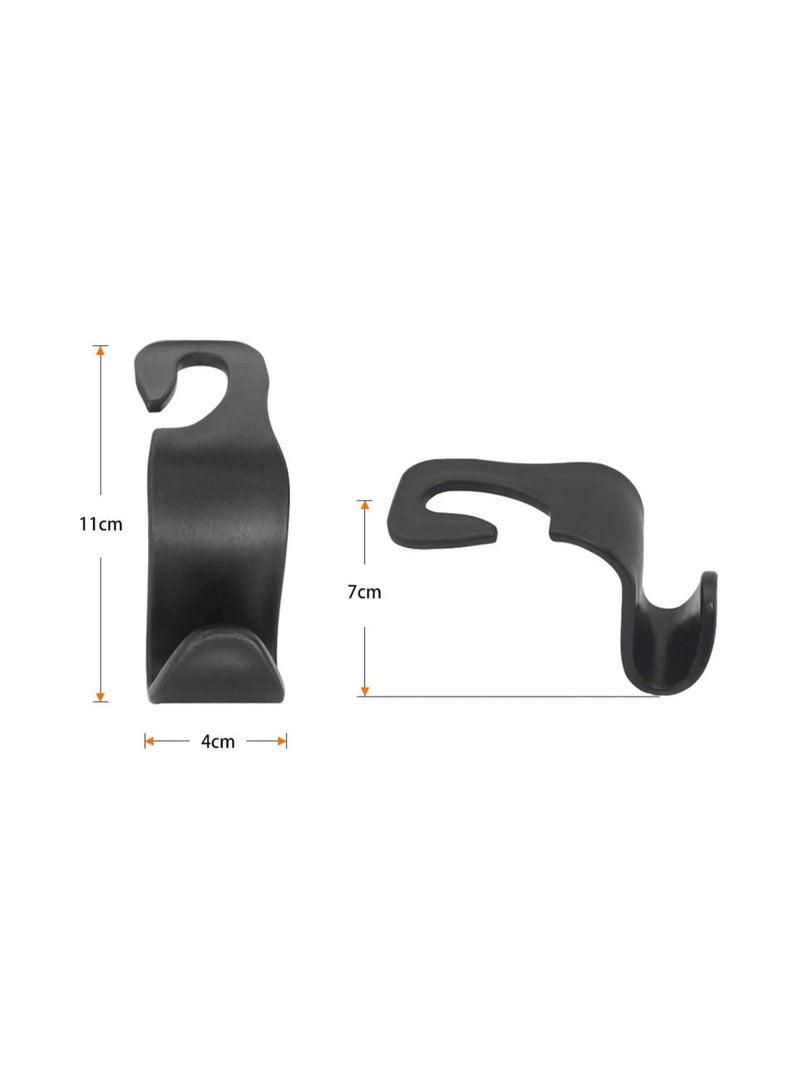SYOSI Car Storage Hooks，Headrest Hooks 4Pack Car Seat Hanger Hook  Organizer Plastic Storage Holder for Groceries Bag Handbag Purse (Black) - Image 3