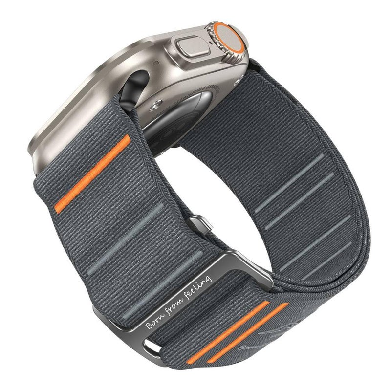 سوار ساعة ذكية سوار نايلون حلقي متوافق باللون أخضر قابل للتعديل مع Apple Watch 38/40/41/42/44/45/49mm بملاءمة قابلة للتعديل وحزام بديل - Image 5