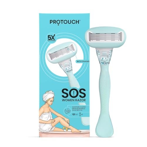 PROTOUCH SOS Women Razor | Painless & One Stroke Hair Removal Razor | 5-Blade Technology | Flexible Head for Flexible Shave | All Skin Types - Image 1