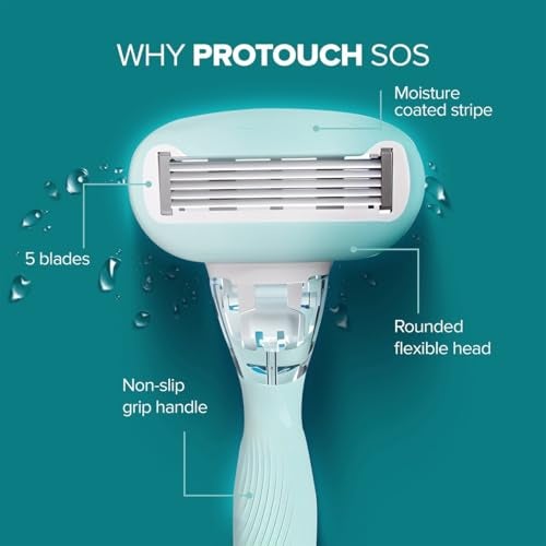 PROTOUCH SOS Women Razor | Painless & One Stroke Hair Removal Razor | 5-Blade Technology | Flexible Head for Flexible Shave | All Skin Types - Image 2