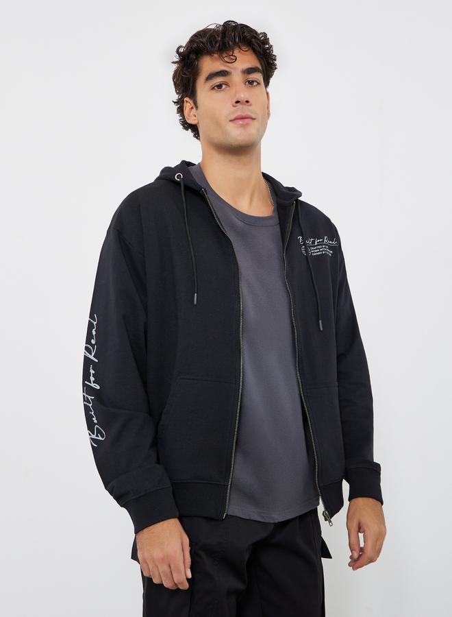 Styli Eco Earth Relaxed Fit Printed Zip-Up Hoodie - Image 1